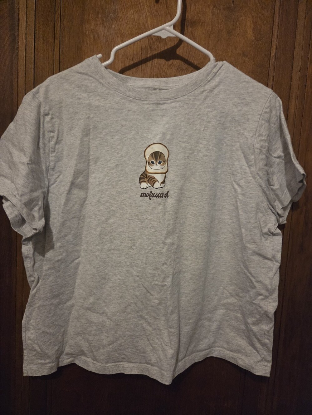 Mofusand Gray Short Sleeve Tee - Women's Casual Cotton T-Shirt